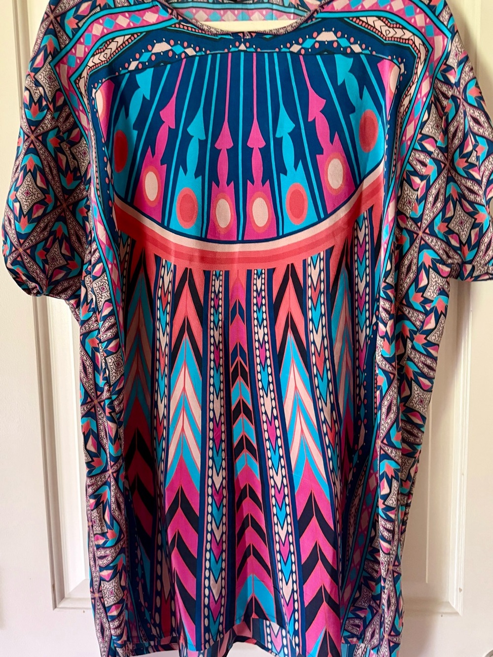 Tolani Silk Geometric Print Tunic Dress